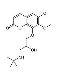 6,7-dimethoxy-8-(3-tert-butylamino-2-hydroxypropoxy)-2H-1-benzopyran-2-one结构式