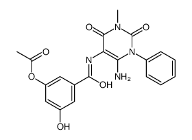 Benzamide,3-(acetyloxy)-N-(6-amino-1,2,3,4-tetrahydro-3-methyl-2,4-dioxo-1-phenyl-5-pyrimidinyl)-5-hydroxy-结构式