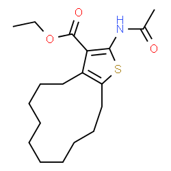 ETHYL 2-ACETAMIDO-4,5,6,7,8,9,10,11,12,13-DECAHYDRO-[1]CYCLODODECA[B]THIOPHENE-3-CARBOXYLATE structure