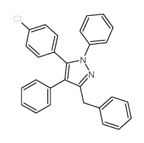 1H-Pyrazole,5-(4-chlorophenyl)-1,4-diphenyl-3-(phenylmethyl)- Structure