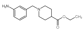 1-(3-氨基苄基)哌啶-4-羧酸乙酯结构式