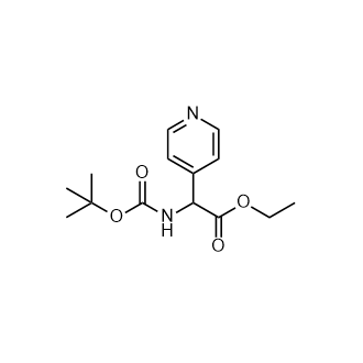 Ethyl 2-((tert-butoxycarbonyl)amino)-2-(pyridin-4-yl)acetate structure