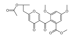 methyl 2-[6-[(2S)-2-acetyloxypropyl]-4-oxopyran-3-carbonyl]-3,5-dimethoxybenzoate Structure