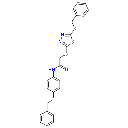 N-[4-(Benzyloxy)phenyl]-2-{[5-(benzylsulfanyl)-1,3,4-thiadiazol-2-yl]sulfanyl}acetamide Structure