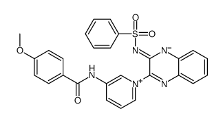 N-[1-[3-(benzenesulfonamido)quinoxalin-2-yl]pyridin-1-ium-3-yl]-4-methoxybenzenecarboximidate Structure