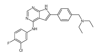 (3-chloro-4-fluoro-phenyl)-[6-(4-diethylaminomethyl-phenyl)-7H-pyrrolo[2,3-d]pyrimidin-4-yl]-amine结构式