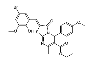 ethyl 2-[(5-bromo-2-hydroxy-3-methoxyphenyl)methylidene]-5-(4-methoxyphenyl)-7-methyl-3-oxo-5H-[1,3]thiazolo[3,2-a]pyrimidine-6-carboxylate Structure