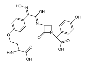 (3S,αR)-3-[[[4-[(R)-3-Amino-3-carboxypropoxy]phenyl][(E)-hydroxyimino]acetyl]amino]-α-(4-hydroxyphenyl)-2-oxo-1-azetidineacetic acid结构式