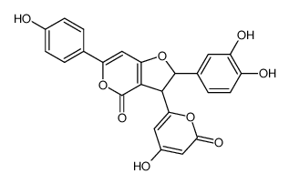 2-(3,4-Dihydroxyphenyl)-2,3-dihydro-3-(4-hydroxy-2-oxo-2H-pyran-6-yl)-6-(4-hydroxyphenyl)-4H-furo[3,2-c]pyran-4-one Structure