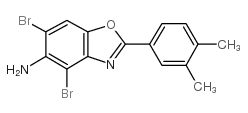 4,6-dibromo-2-(3,4-dimethylphenyl)-1,3-benzoxazol-5-amine结构式