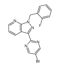 3-(5-bromo-2-pyrimidinyl)-1-(2-fluorobenzyl)-1H-pyrazolo[3,4-b]pyridine结构式