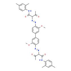 2,2'-[(3,3'-dimethoxy[1,1'-biphenyl]-4,4'-diyl)bis(azo)]bis[N-(2,4-dimethylphenyl)-3-oxobutyramide] structure