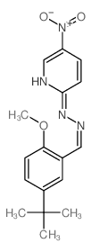 N-[(2-methoxy-5-tert-butyl-phenyl)methylideneamino]-5-nitro-pyridin-2-amine structure