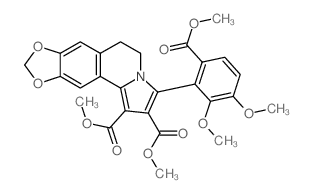 dimethyl 3-(2,3-dimethoxy-6-methoxycarbonylphenyl)-5,6-dihydro-[1,3]benzodioxolo[5,6-g]indolizine-1,2-dicarboxylate结构式