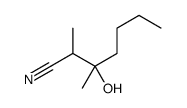 3-hydroxy-2,3-dimethylheptanenitrile Structure