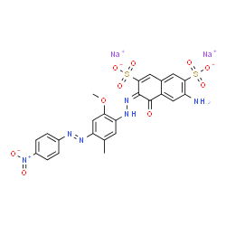 disodium 6-amino-4-hydroxy-3-[[2-methoxy-5-methyl-4-[(4-nitrophenyl)azo]phenyl]azo]naphthalene-2,7-disulphonate Structure