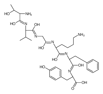 (2S)-2-[[(2S)-2-[[(2S)-6-amino-2-[[2-[[(2S)-2-[[(2S,3R)-2-amino-3-hydroxybutanoyl]amino]-3-methylbutanoyl]amino]acetyl]amino]hexanoyl]amino]-3-phenylpropanoyl]amino]-3-(4-hydroxyphenyl)propanoic acid Structure