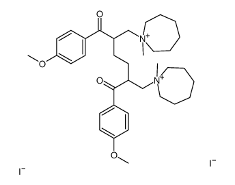 1,6-bis(4-methoxyphenyl)-2,5-bis[(1-methylazepan-1-ium-1-yl)methyl]hexane-1,6-dione,diiodide结构式