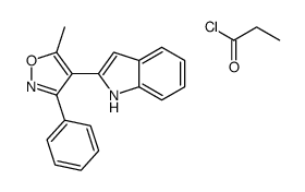 4-(1H-indol-2-yl)-5-methyl-3-phenyl-1,2-oxazole,propanoyl chloride Structure