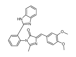 (5Z)-3-[2-(1H-benzimidazol-2-yl)phenyl]-5-[(3,4-dimethoxyphenyl)methylidene]-2-methylimidazol-4-one结构式