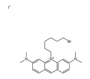 10-(6-bromohexyl)-3-N,3-N,6-N,6-N-tetramethylacridin-10-ium-3,6-diamine,iodide结构式