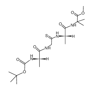 Boc-Ala-Gly-ψ(CS-NH)-Ala-Aib-OMe结构式