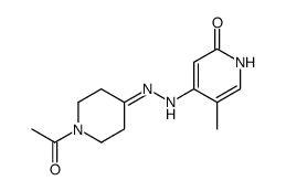 N-(methyl-5-1H-pyrid-one-2 yl)-4 N'(acetyl-1 piperidylidene)-4 hydrazine结构式