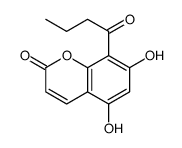 8-butanoyl-5,7-dihydroxychromen-2-one结构式