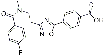 4-(3-{2-[(4-fluorobenzoyl)(methyl)amino]ethyl}-1,2,4-oxadiazol-5-yl)benzoic acid结构式