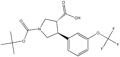Boc-(+/-)-trans-4-(3-trifluoroMethoxy-phenyl)-pyrrolidine-3-carboxylic acid Structure