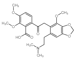 6-[2-[6-[2-(dimethylamino)ethyl]-4-methoxy-1,3-benzodioxol-5-yl]acetyl]-2,3-dimethoxybenzoic acid Structure