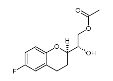 (2S)-2-(6-fluoro-3,4-dihydro-2H-chromen-2-yl)-2-hydroxyethyl acetate Structure