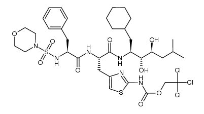 [1S-(1R*,2S*,3R*)]-N-(4-morpholinylsulfonyl)-L-phenylalanyl-N-[1-(cyclohexylmethyl)-2,3-dihydroxy-5-methylhexyl]-3-[2-[[(2,2,2-trichloroethoxy)carbonyl]amino]-4-thiazolyl]-L-alaninamide结构式