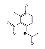 N-(2-methyl-3-nitro-1-oxo-4-pyridyl)acetamide结构式