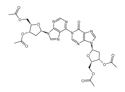 1-[9-(2'-deoxy-3',5'-di-O-acetyl-β-D-ribofuranosyl)purin-6-yl]-3',5'-di-O-acetyl-2'-deoxyinosine Structure