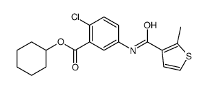 cyclohexyl 2-chloro-5-[(2-methylthiophene-3-carbonyl)amino]benzoate结构式