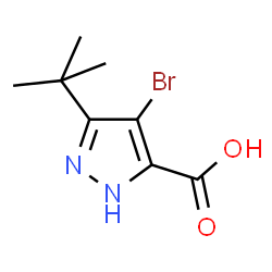 4-bromo-3-tert-butyl-1H-pyrazole-5-carboxylic acid结构式