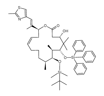 (4S,6R,7R,8S,9S,16S,Z)-8-((tert-butyldimethylsilyl)oxy)-4-hydroxy-5,5,7,9-tetramethyl-16-((E)-1-(2-methylthiazol-4-yl)prop-1-en-2-yl)-6-((triphenylsilyl)oxy)oxacyclohexadec-13-en-2-one结构式