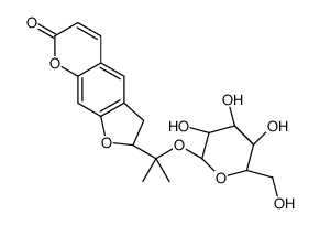 (2S)-2-[2-[(2S,3R,4S,5S,6R)-3,4,5-trihydroxy-6-(hydroxymethyl)oxan-2-yl]oxypropan-2-yl]-2,3-dihydrofuro[3,2-g]chromen-7-one Structure