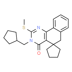 3-(cyclopentylmethyl)-2-(methylsulfanyl)-3H-spiro[benzo[h]quinazoline-5,1'-cyclopentan]-4(6H)-one Structure