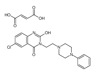 (E)-but-2-enedioic acid,6-chloro-3-[2-(4-phenylpiperazin-1-yl)ethyl]-1H-quinazoline-2,4-dione结构式