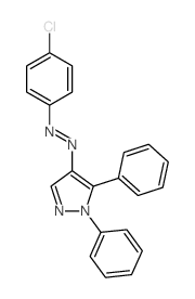 (4-chlorophenyl)-(1,5-diphenylpyrazol-4-yl)diazene结构式