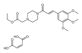 ethyl 4-[1-oxo-3-(3,4,5-trimethoxyphenyl)allyl]piperazine-1-acetate, maleate (1:1) structure