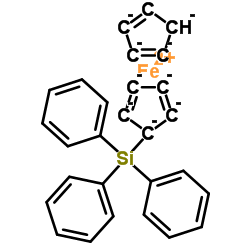 ferrous; cyclopenta-1,3-diene; 1-cyclopenta-2,4-dienyl-triphenyl-silane Structure