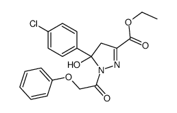 ethyl 5-(4-chlorophenyl)-5-hydroxy-1-(2-phenoxyacetyl)-4H-pyrazole-3-carboxylate Structure