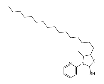 5-hexadecyl-4-methyl-3-pyridin-2-yl-1,3-thiazolidine-2-thiol结构式