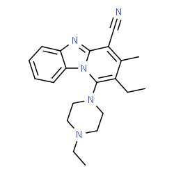 2-ethyl-1-(4-ethylpiperazin-1-yl)-3-methylbenzo[4,5]imidazo[1,2-a]pyridine-4-carbonitrile结构式