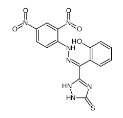 (2-hydroxy-phenyl)-(5-thioxo-2,5-dihydro-1H-[1,2,4]triazol-3-yl)-methanone (2,4-dinitro-phenyl)-hydrazone结构式