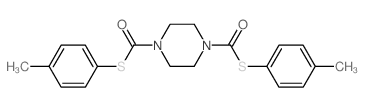 1,4-Piperazinedicarbothioicacid, 1,4-bis(4-methylphenyl) ester结构式