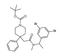 4-({[1-(3,5-dibromo-phenyl)-ethyl]-methyl-carbamoyl}-methyl)-4-phenyl-piperidine-1-carboxylic acid tert-butyl ester Structure